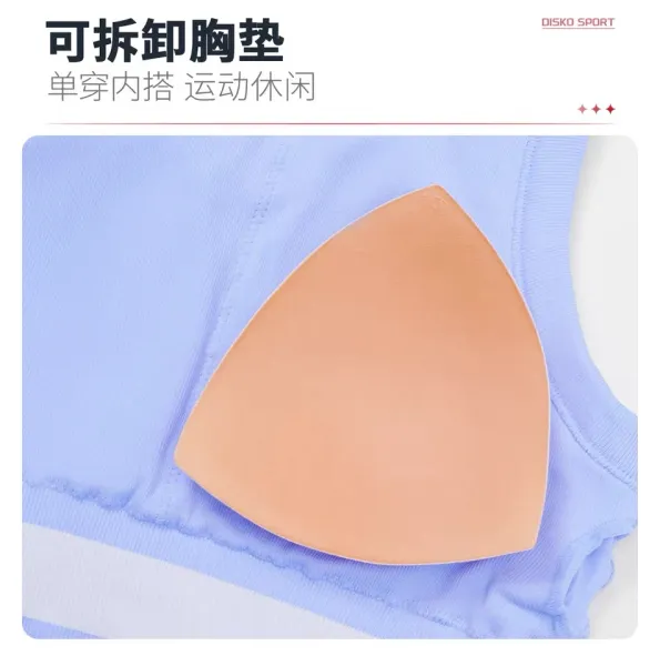 Alo Yoga Ribbed Crop Top in Periwinkle Blue with White Stripe Activewear - 16