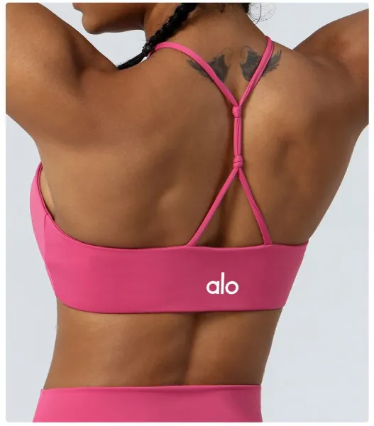Alo Halter Cutout Sports Bra Gray Activewear - 23