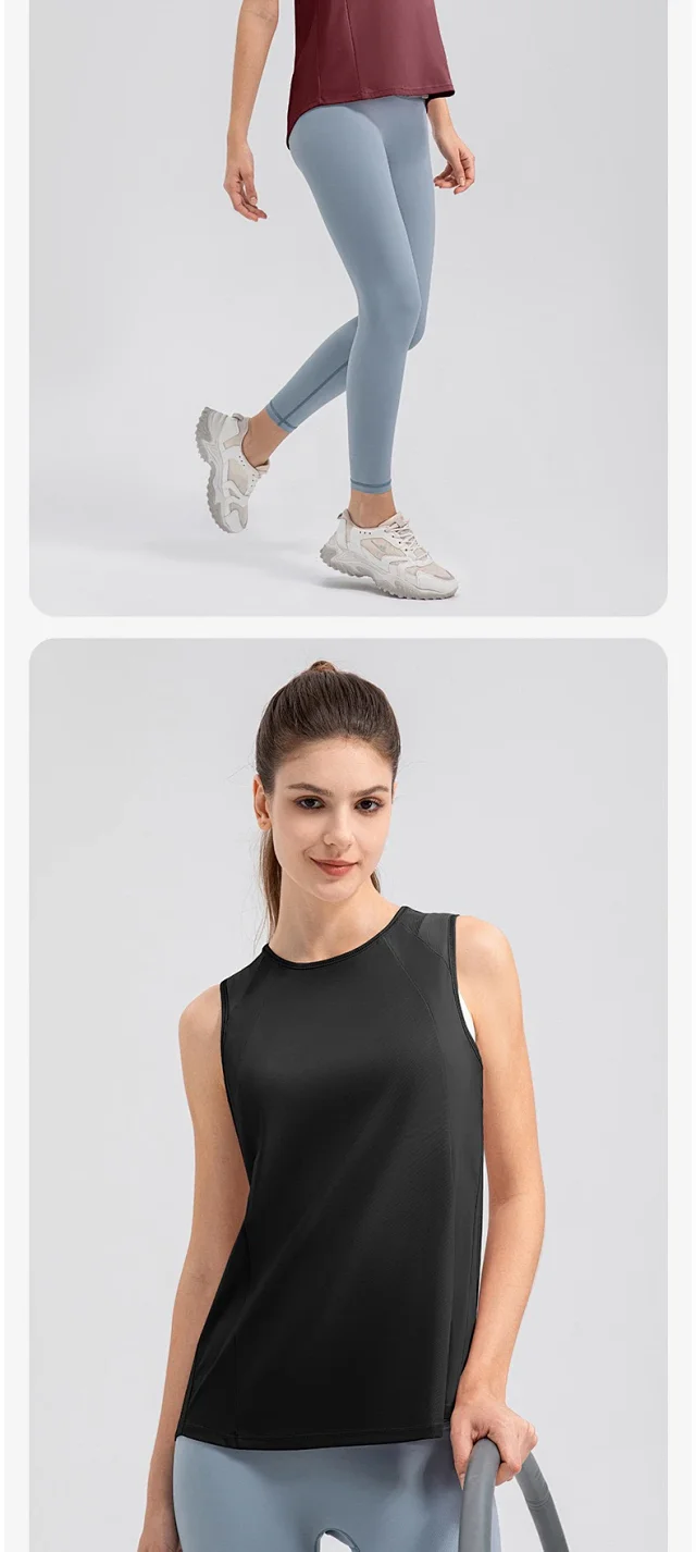 Alo Vests Sleeveless crew-neck athletic top with mesh shoulder panels product detail image 27