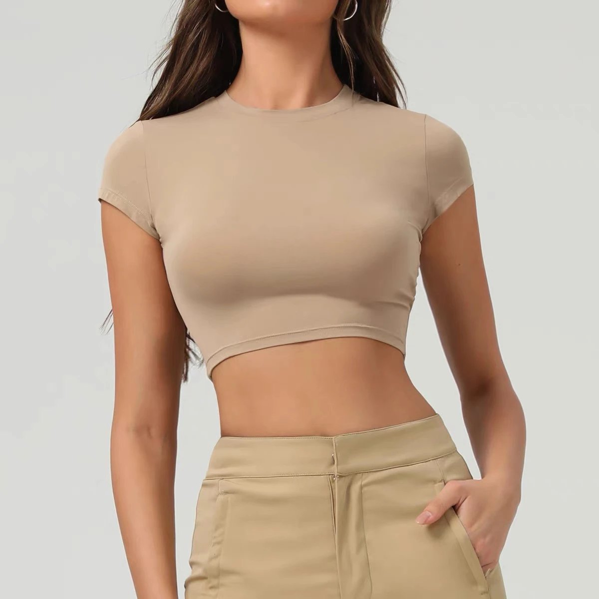 Alo Yoga Crop Top Black Short-Sleeve Activewear Top - 13