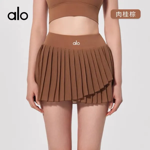 Alo Pleated Tennis Skirt Meatball Brown Shorts - 6