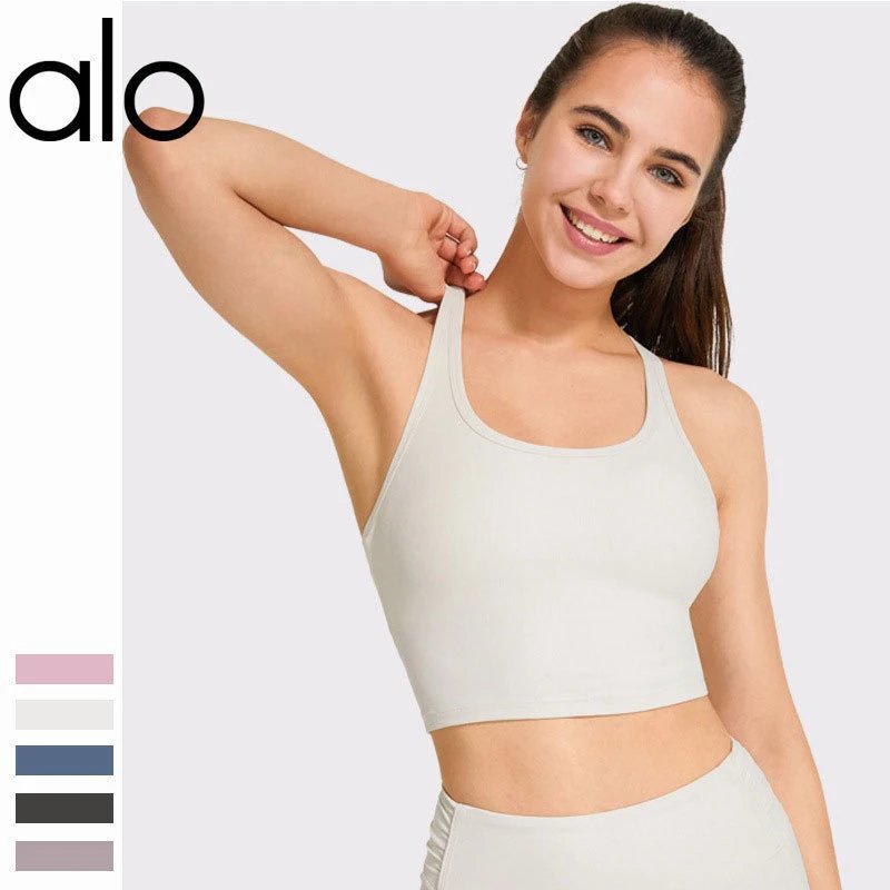 Alo Underwear Racerback longline sports bra with removable pads image 2