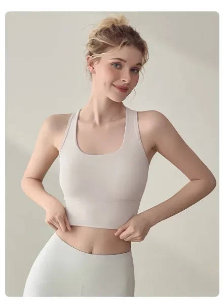 Design Sports Bra in Burgundy with High-Waisted White Leggings Set Activewear - 31