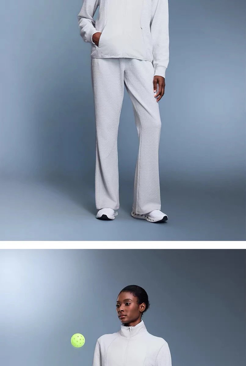 Design AIO Pro Yoga Textured Zip-Up Jacket and Pants Set White Sets - 17