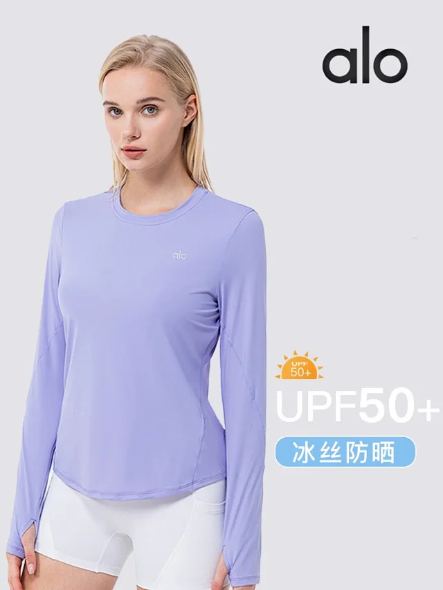 Alo Yoga Shirts Long-Sleeve Thumbhole Shirt with Curved Hem product detail image 1
