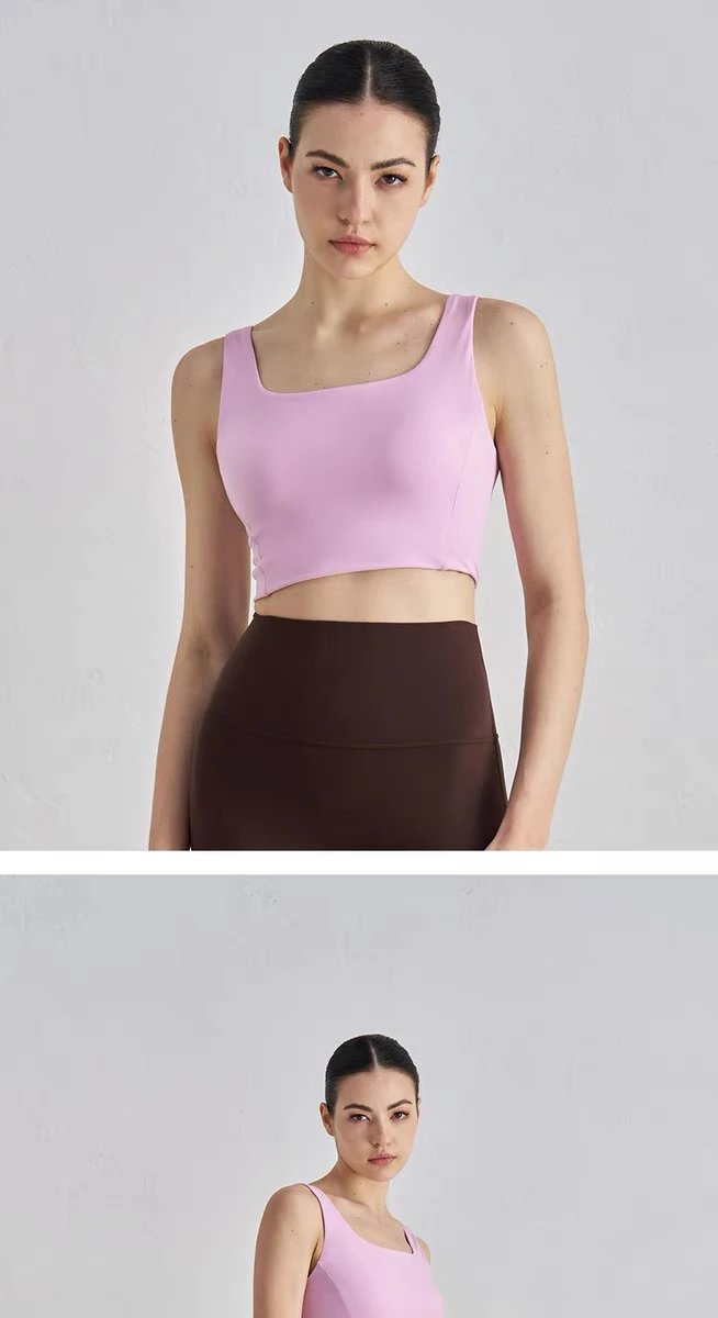 Design AIO Pro Yoga Square Neck Crop Top Lavender Activewear - 28