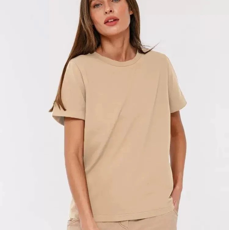 Alo Yoga T-Shirts Women's short-sleeve crewneck T-shirt — Khaki