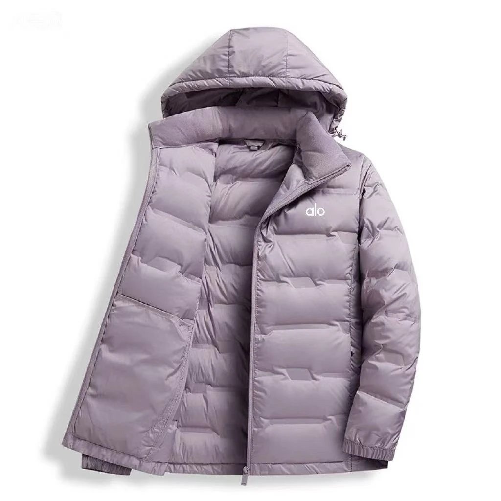 Alo Down Jackets Hooded quilted puffer — Women’s purple