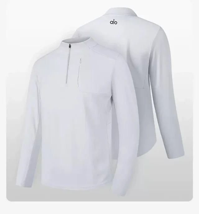 Alo Hoodies & Sweatshirts Men's quarter-zip stand-collar pullover with zip chest pocket product detail image 3