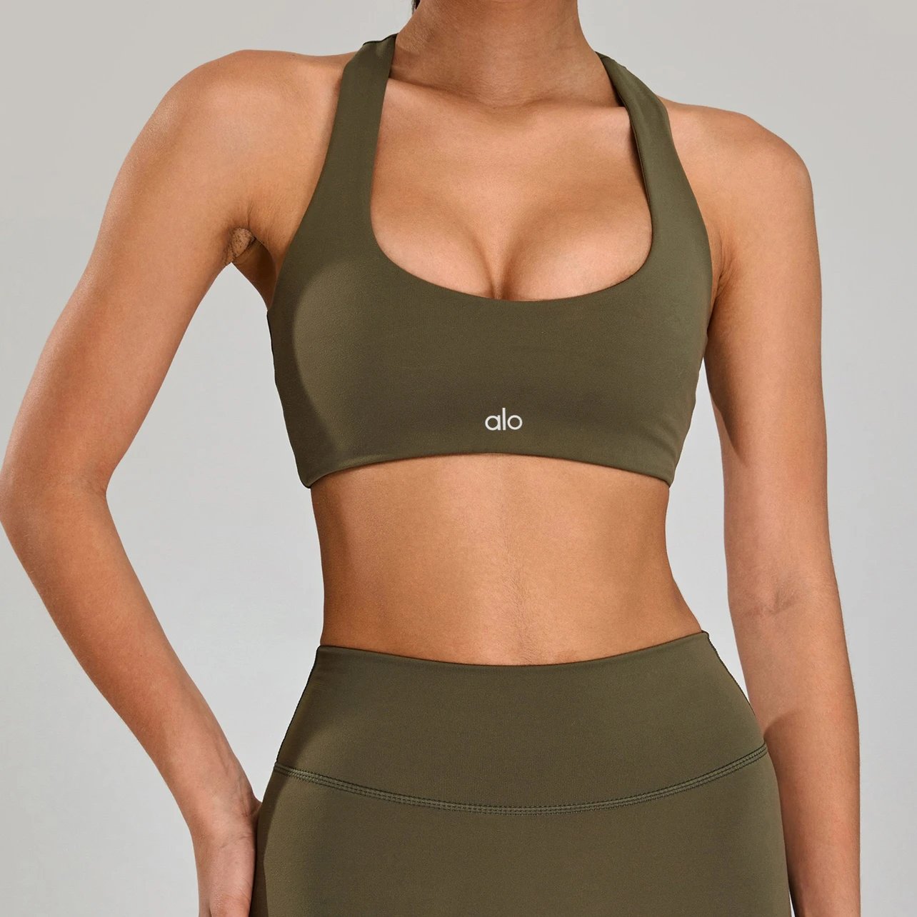 Alo Yoga High-Neck Sports Bra Black Activewear - 33