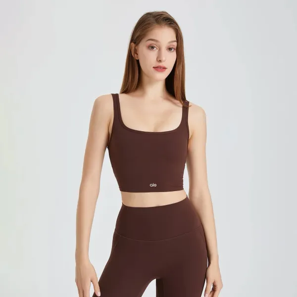 Alo Yoga Essential Crop Top and High-Waist Leggings Set Red Activewear - 8