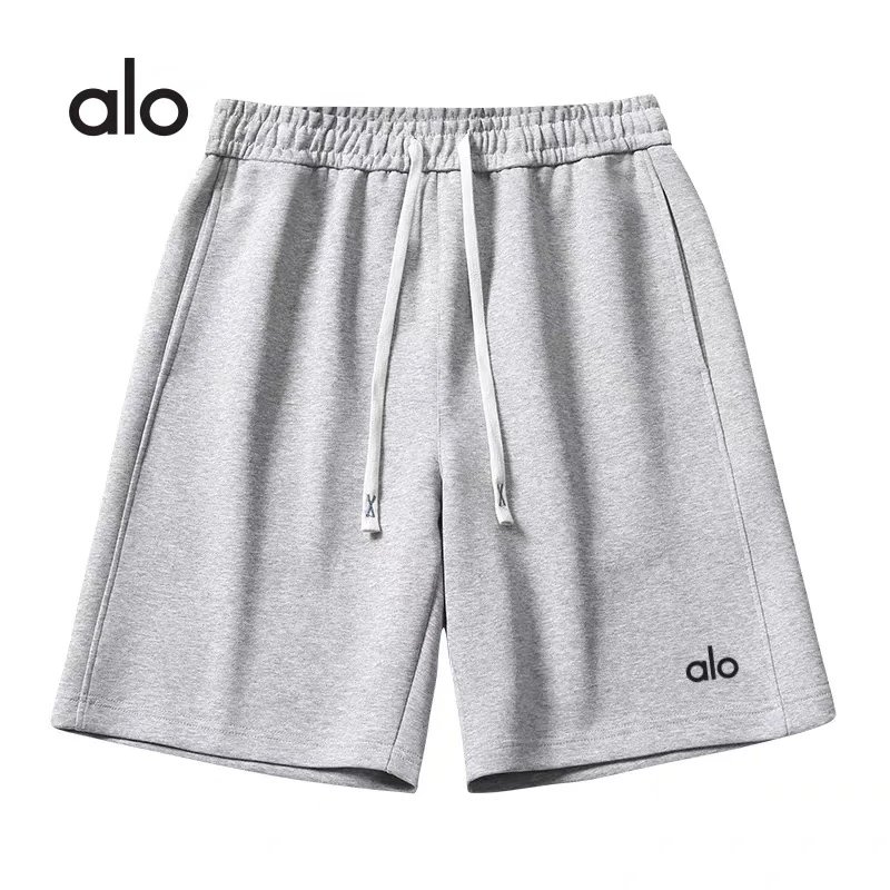 Aloyoga's new men's and women's summer cotton shorts five quarter length shorts are sporty and casual, loose, breathable, straight tube, simple, trendy and elastic