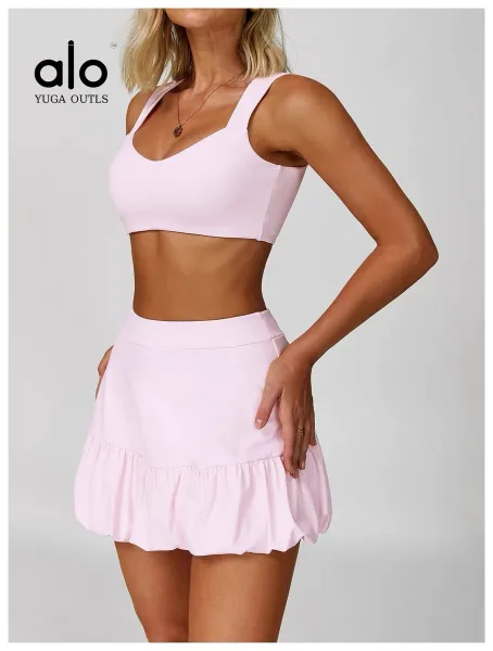 Alo Yoga Outls Ruffle Skirt Pink - 22