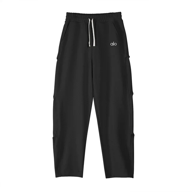 Alo Yoga Trousers Waffle-Knit Drawstring Wide-Leg Sweatpants product detail image 6