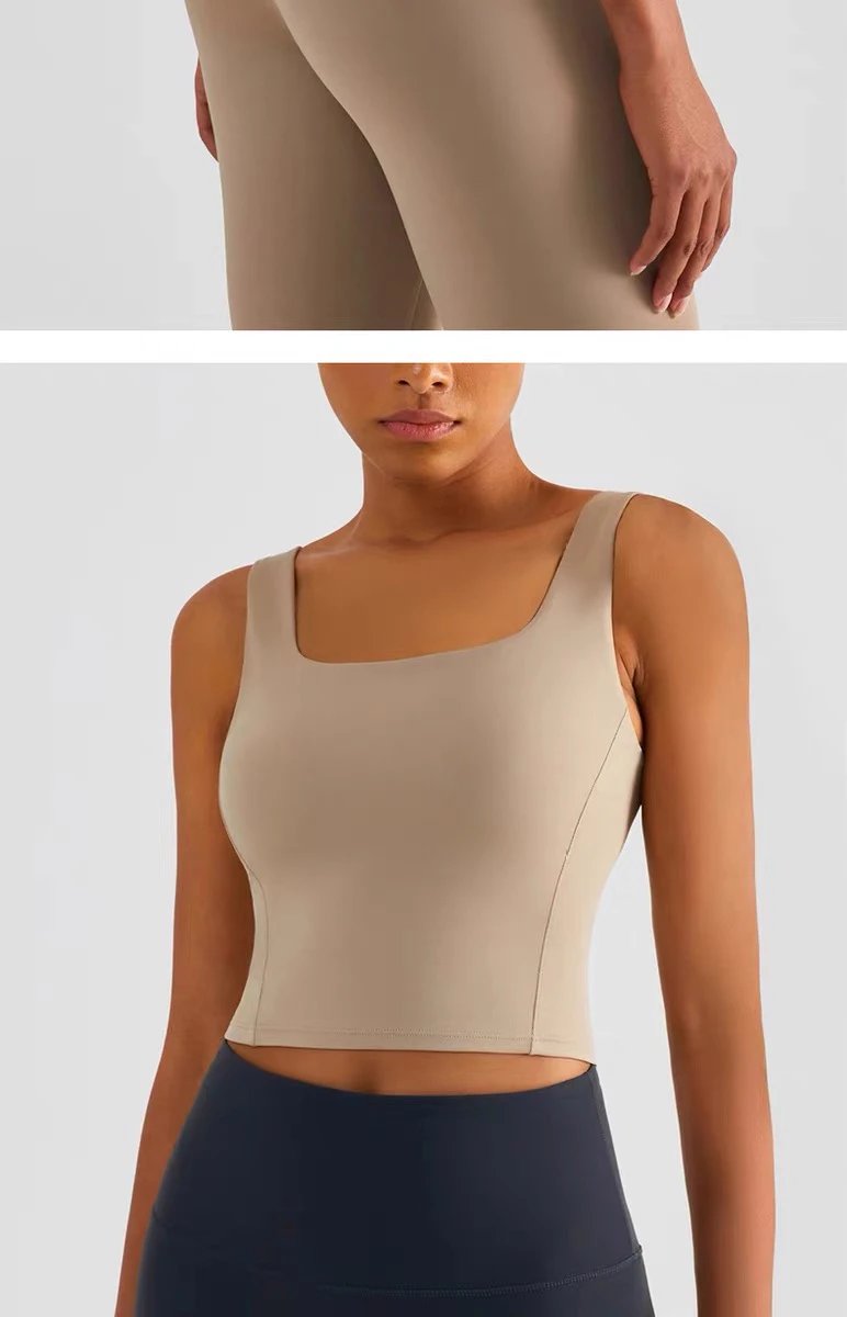 Design AIO Pro Yoga Square Neck Crop Top Lavender Activewear - 39
