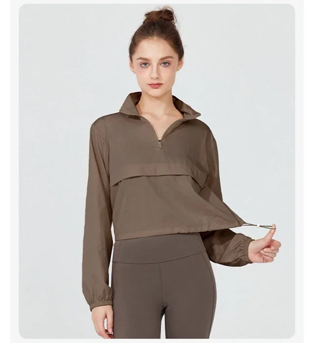 Alo Yoga Jackets Cropped half-zip pullover windbreaker product detail image 27
