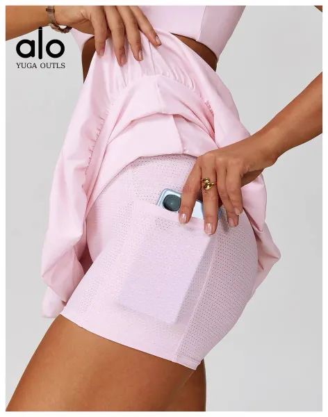 Alo Yoga Outls Ruffle Skirt Pink - 23