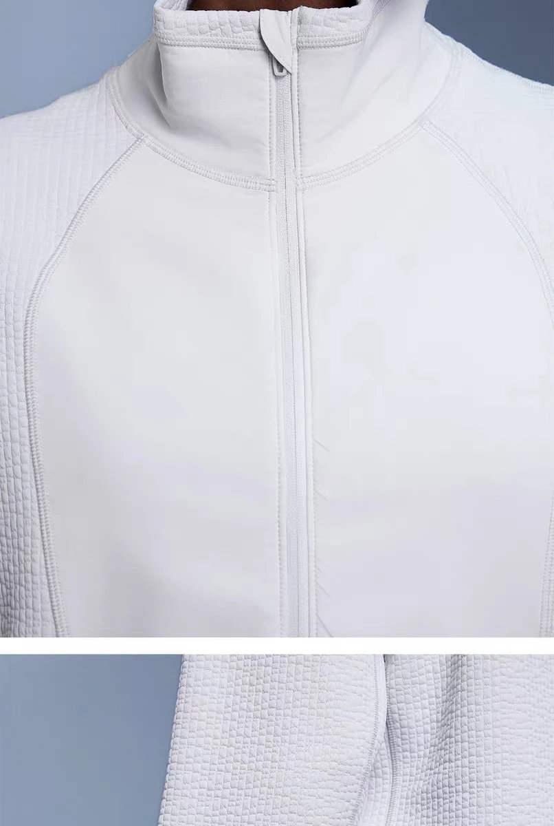Design AIO Pro Yoga Textured Zip-Up Jacket and Pants Set White Sets - 21
