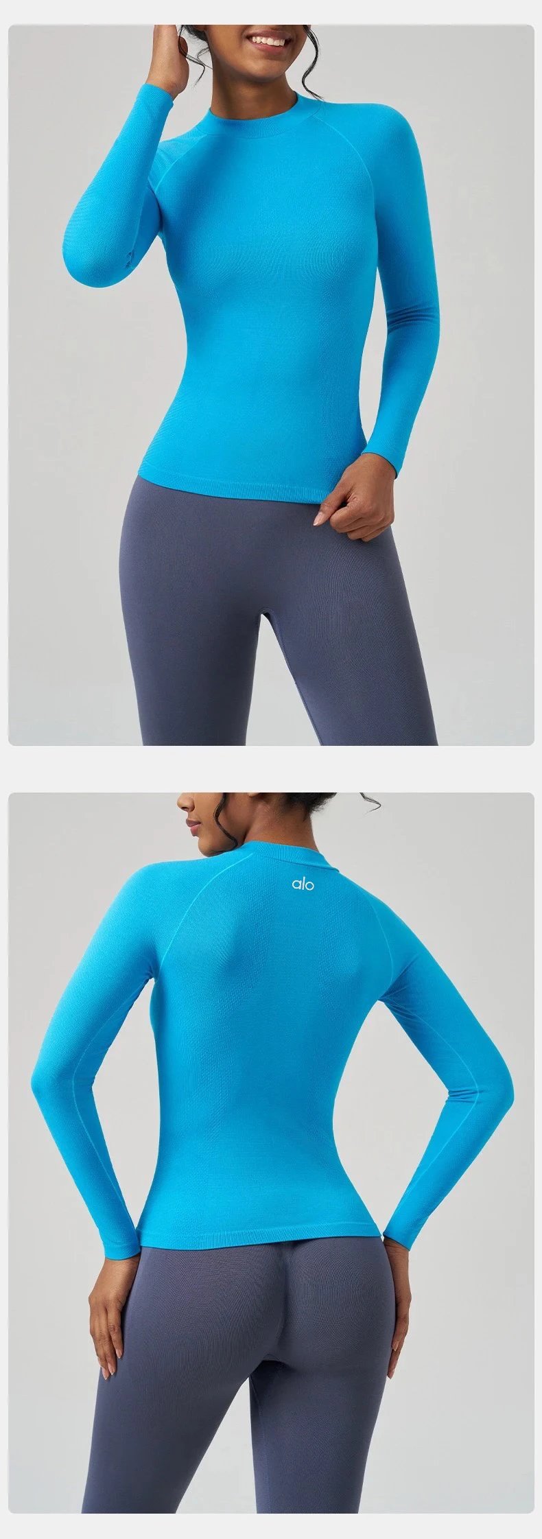 Alo Long Sleeve Mock Neck Base Layer Black - 18