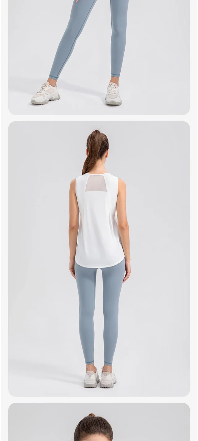 Alo Vests Sleeveless crew-neck athletic top with mesh shoulder panels product detail image 15