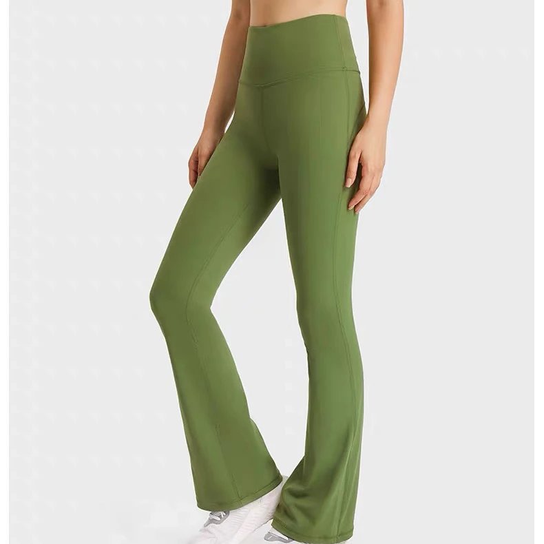 Alo Trousers High-Waisted Flare Yoga Pants — ink jade green