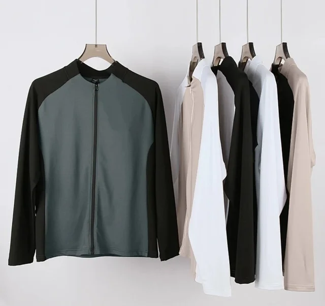 Unbranded Jackets Color-blocked stand-collar full-zip athletic jacket product detail image 1