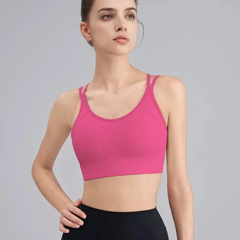 Design Sports Bra Pink with Contrast Trim Activewear - 8
