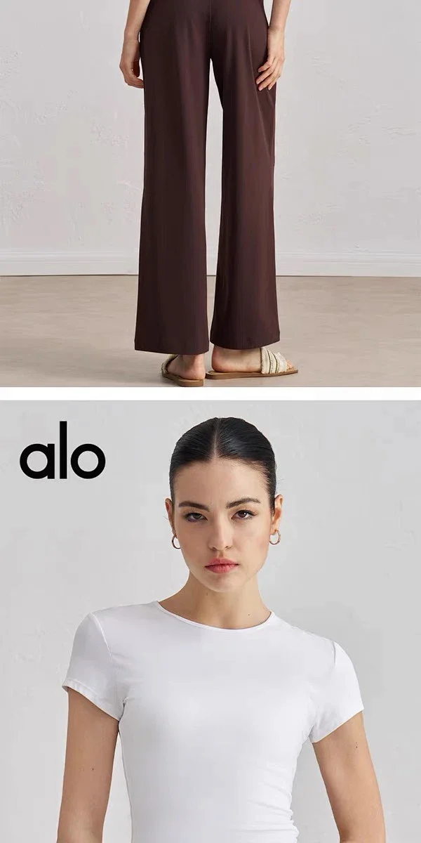 Alo T-Shirts Fitted crew-neck short-sleeve performance T-shirt product detail image 26