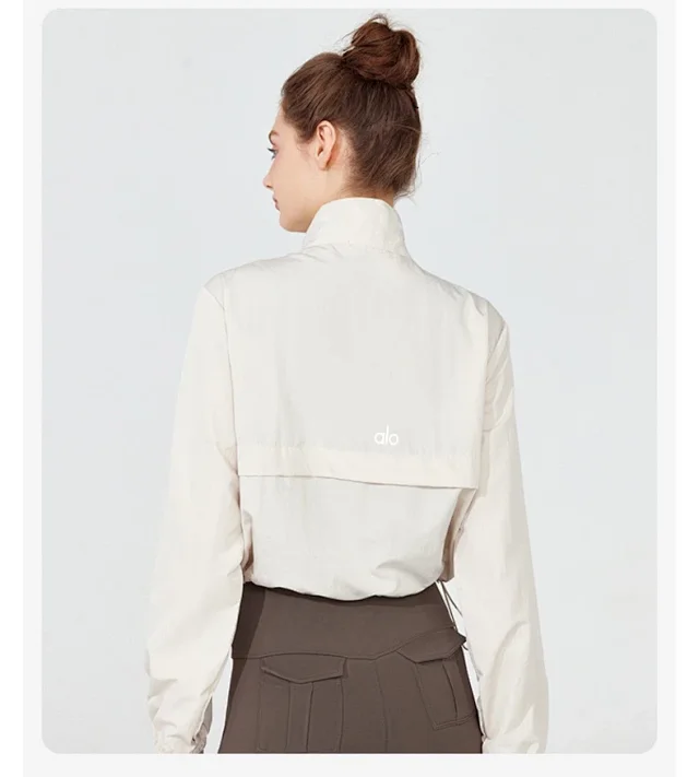 Alo Yoga Jackets Cropped half-zip pullover windbreaker product detail image 22