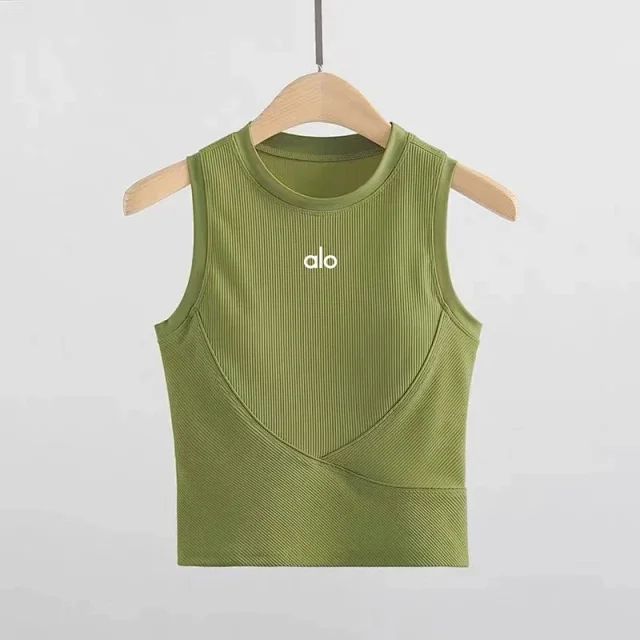 Alo Yoga Vests Ribbed sleeveless athletic vest with built-in padding product detail image 29