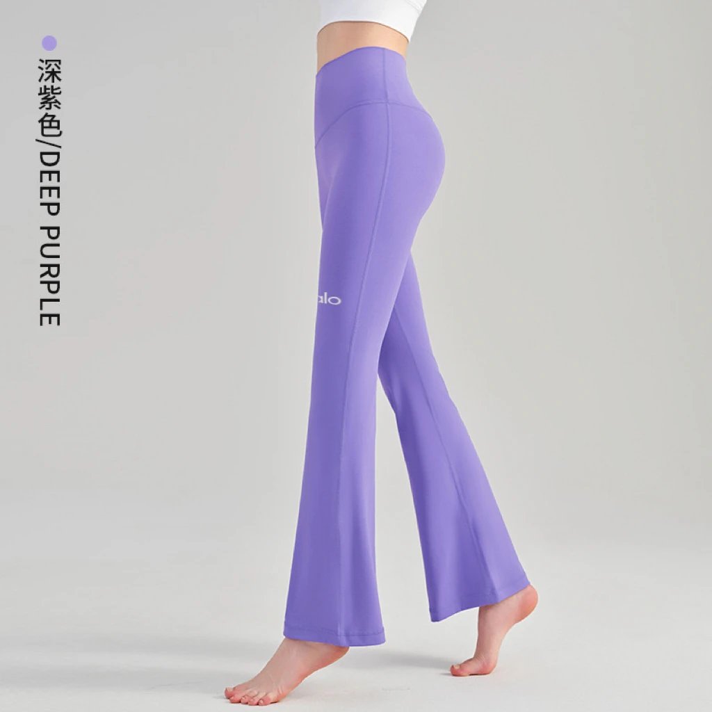 Alo Yoga Trousers High-Waisted Flared Pants — Deep purple