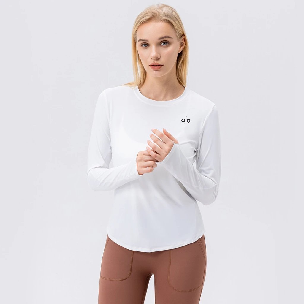 Alo Yoga Shirts Long-Sleeve Thumbhole Shirt with Curved Hem image 4