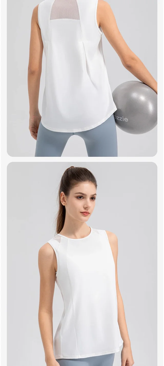 Alo Vests Sleeveless crew-neck athletic top with mesh shoulder panels product detail image 11