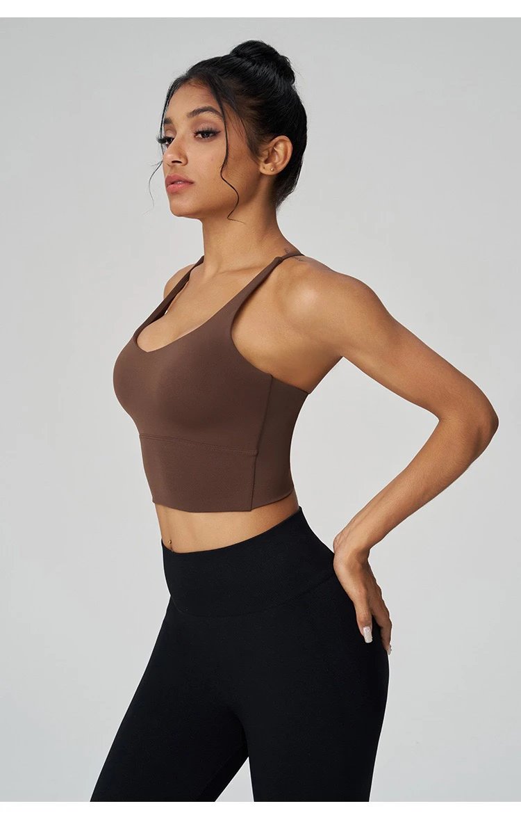 Design Sports Bra Brown Activewear Top - 21
