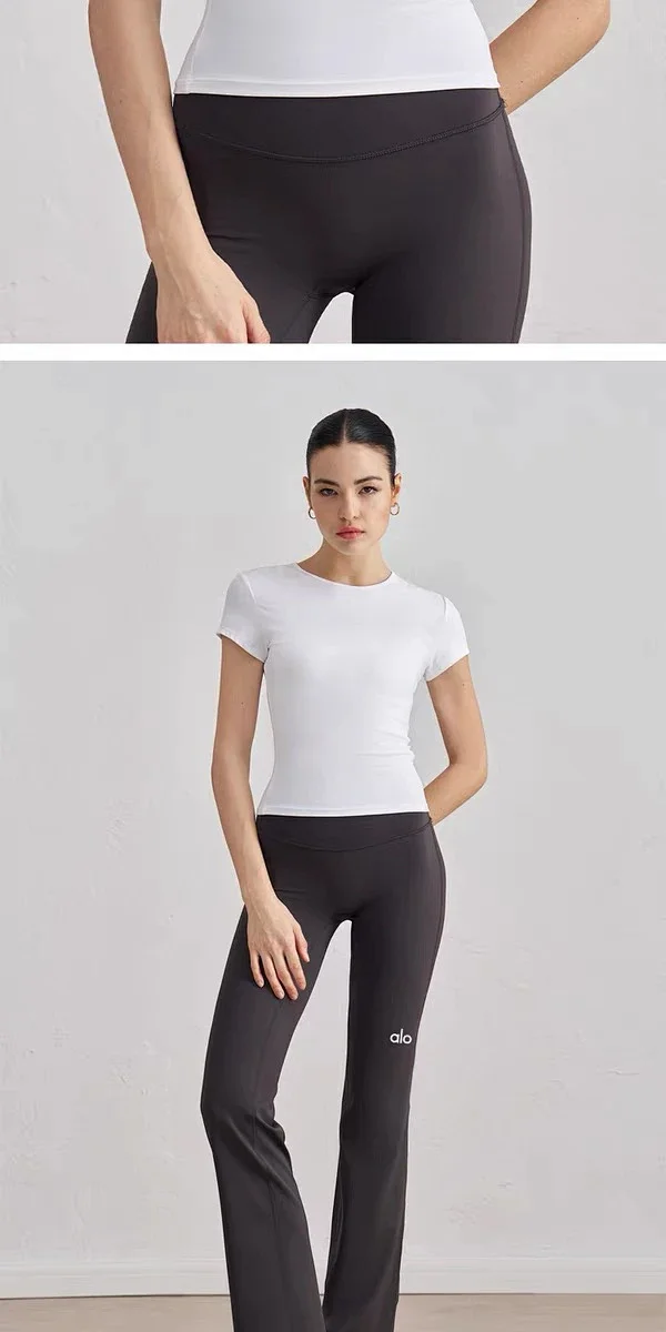 Alo T-Shirts Fitted crew-neck short-sleeve performance T-shirt product detail image 27