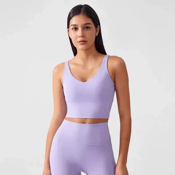 Design Cropped Sports Bra and High-Waisted Leggings Set Khaki Green Activewear - 42