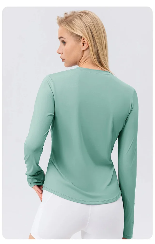 Alo Yoga Shirts Long-Sleeve Thumbhole Shirt with Curved Hem product detail image 19