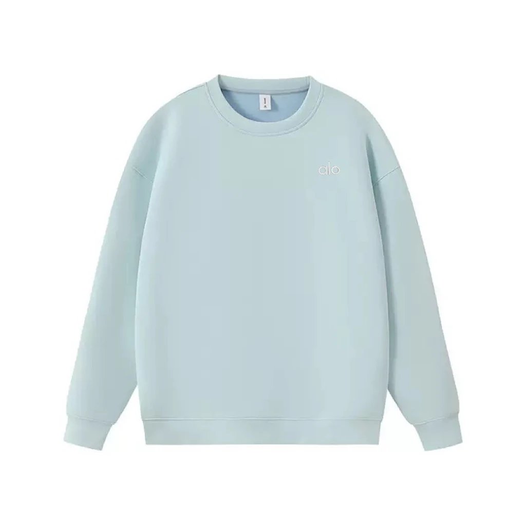 Alo Hoodies & Sweatshirts Logo Crewneck Sweatshirt — Cloud Blue