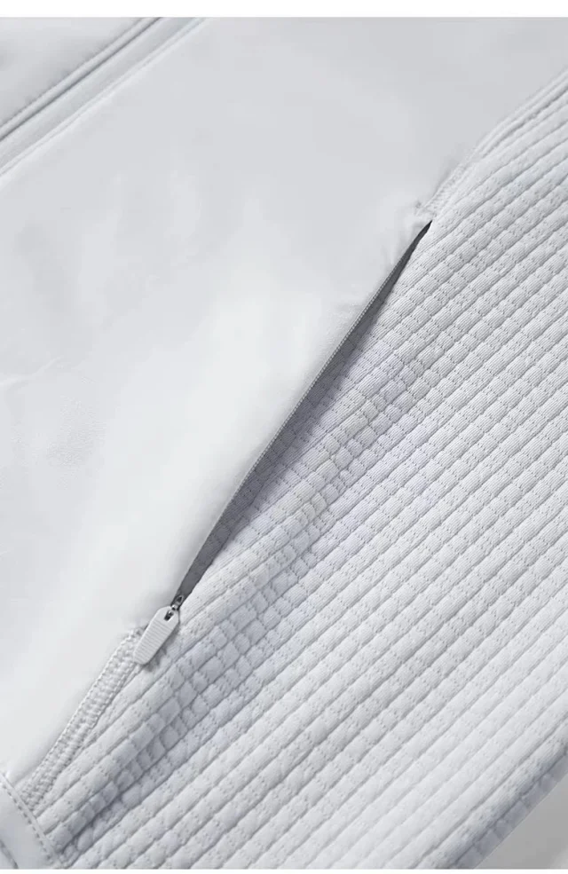 Alo Jackets Full-Zip High-Collar Jacket with Textured Sleeves product detail image 31