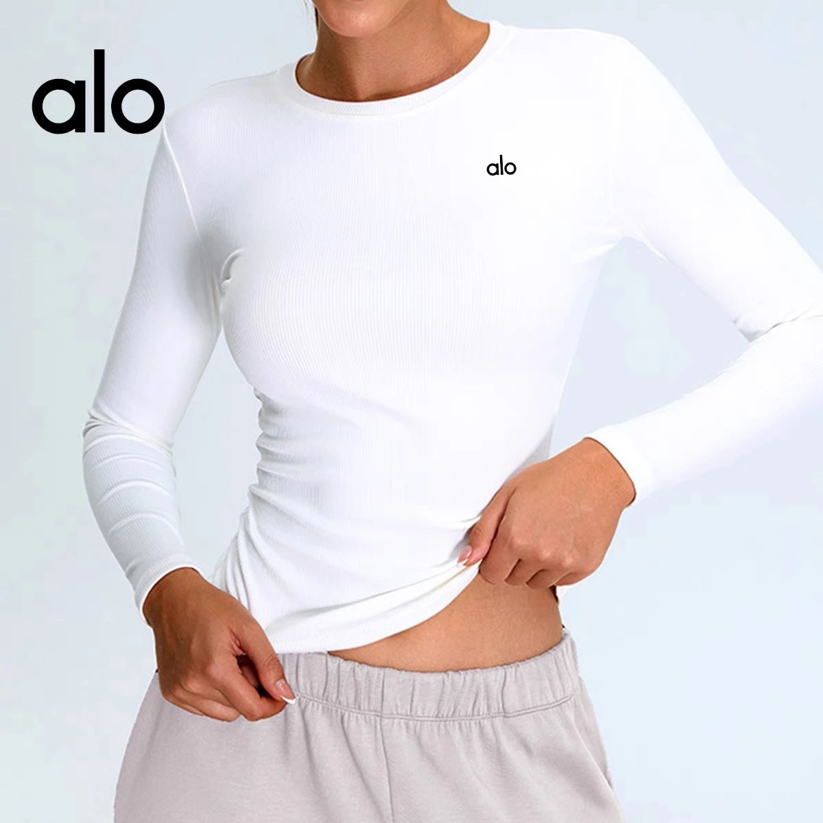 Alo Ribbed Long Sleeve T-Shirt