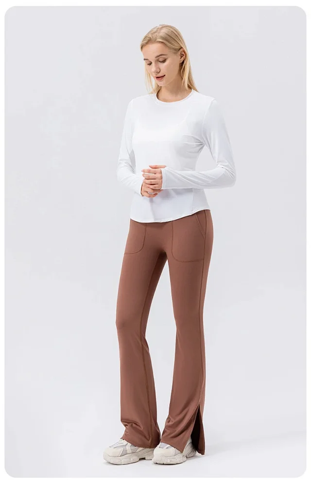 Alo Yoga Shirts Long-Sleeve Thumbhole Shirt with Curved Hem product detail image 12