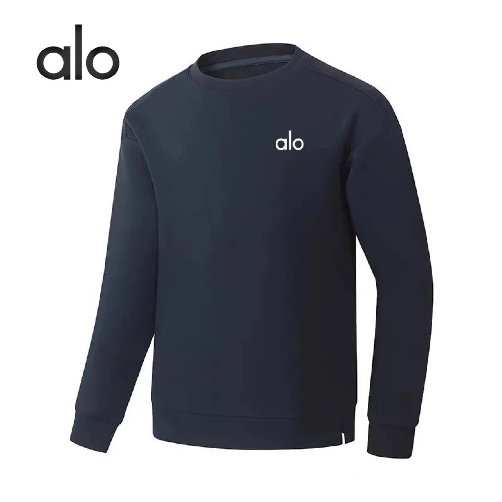 Alo Hoodies & Sweatshirts Logo Crewneck Sweatshirt with Side Hem Slit image 3