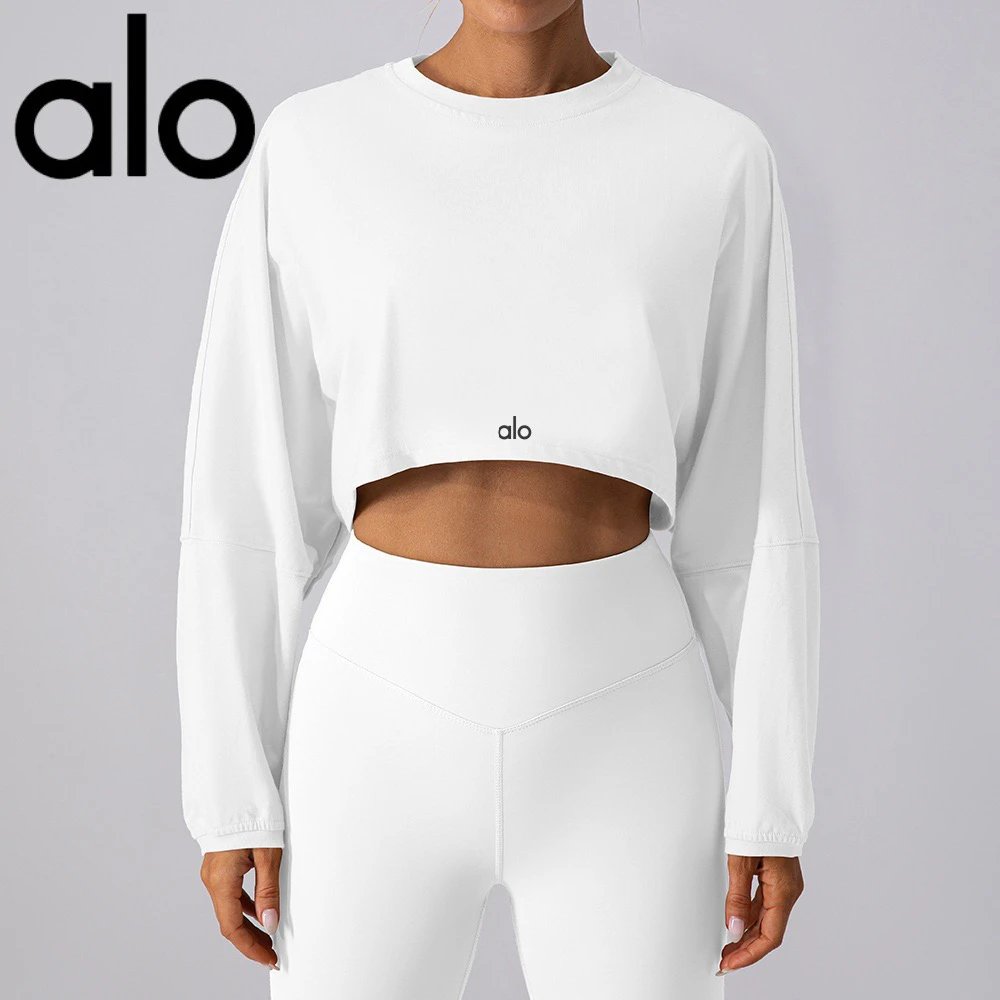 Alo Hoodies & Sweatshirts Cropped crew-neck long-sleeve sweatshirt image 7