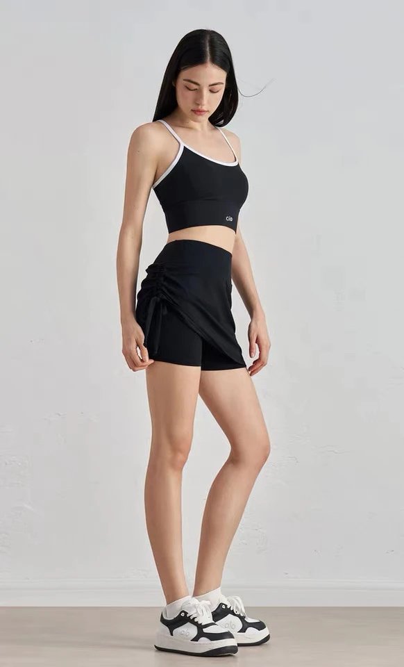 Alo Black and White Strappy Sports Bra Activewear - 25