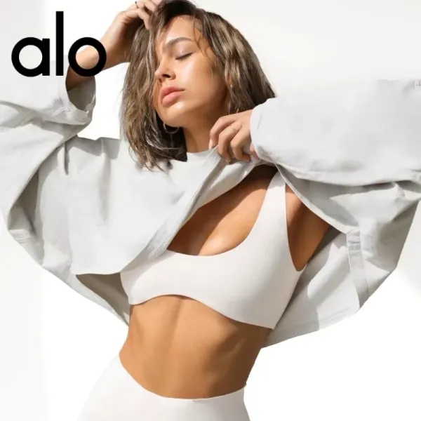Alo Yoga Seamless Bralette White Activewear Top - 1