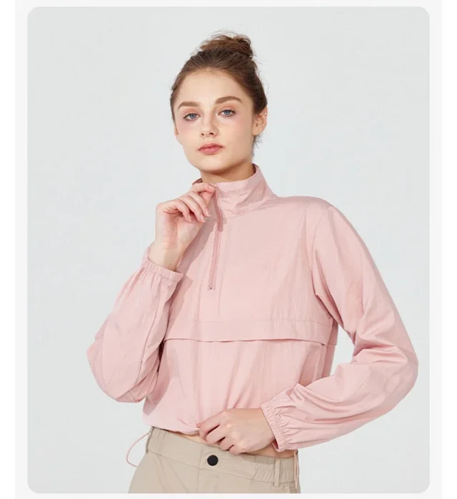 Alo Yoga Jackets Cropped half-zip pullover windbreaker product detail image 24
