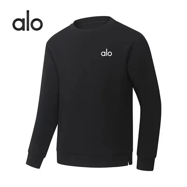 Alo Hoodies & Sweatshirts Logo Crewneck Sweatshirt with Side Hem Slit product detail image 1