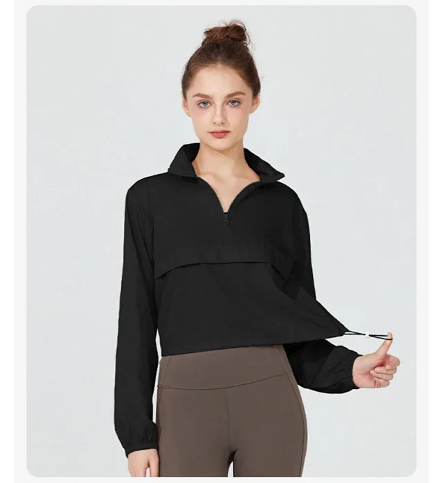 Alo Yoga Jackets Cropped half-zip pullover windbreaker product detail image 30
