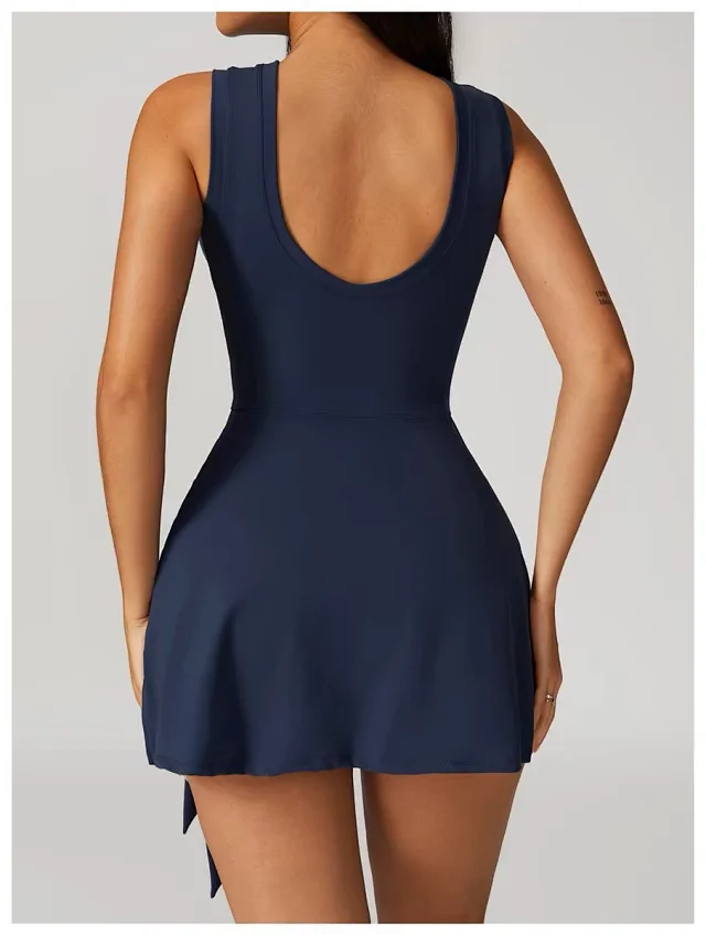 Alo Yoga Dresses Sleeveless Tie-Side Tennis Dress with Built-In Shorts product detail image 21