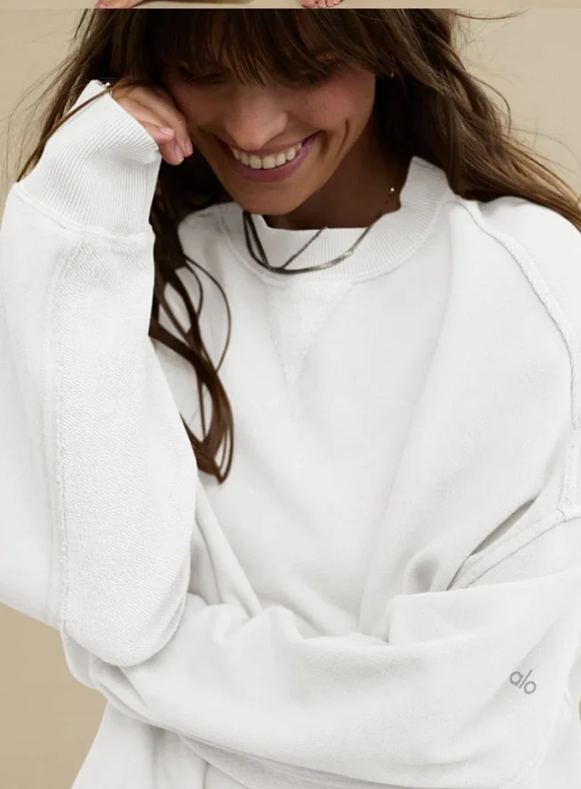 Alo Yoga Hoodies & Sweatshirts Oversized drop-shoulder crewneck sweatshirt product detail image 17